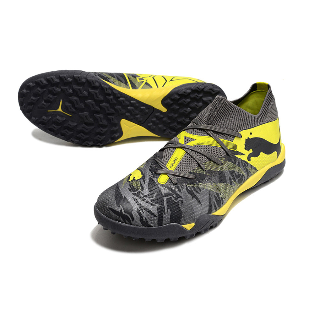 Chuteira Society Puma Future 7 TF Preta e Verde 