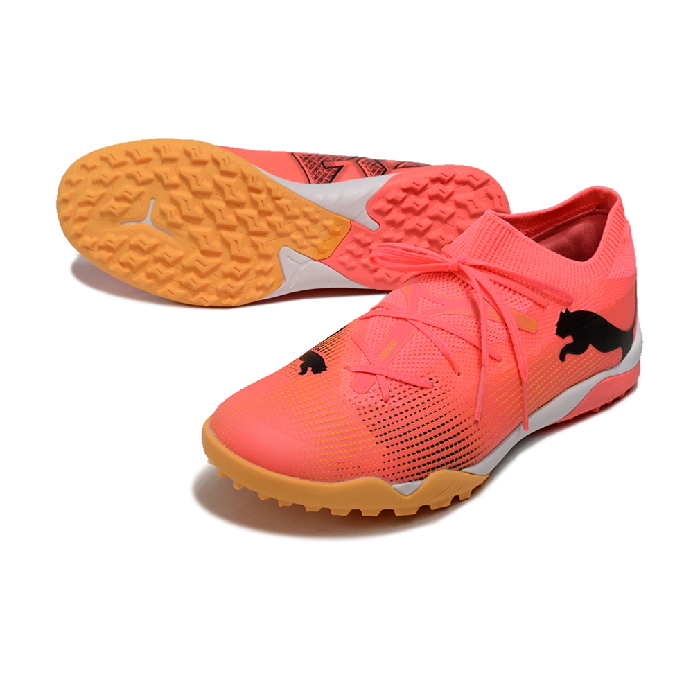 Chuteira Society Puma Future 7 TF Rosa e Amarelo