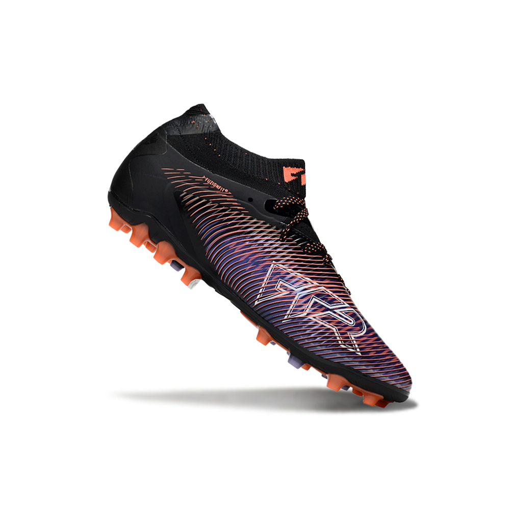 Chuteira Society Puma Future 8 MG Preta, Vermelho e Roxo 