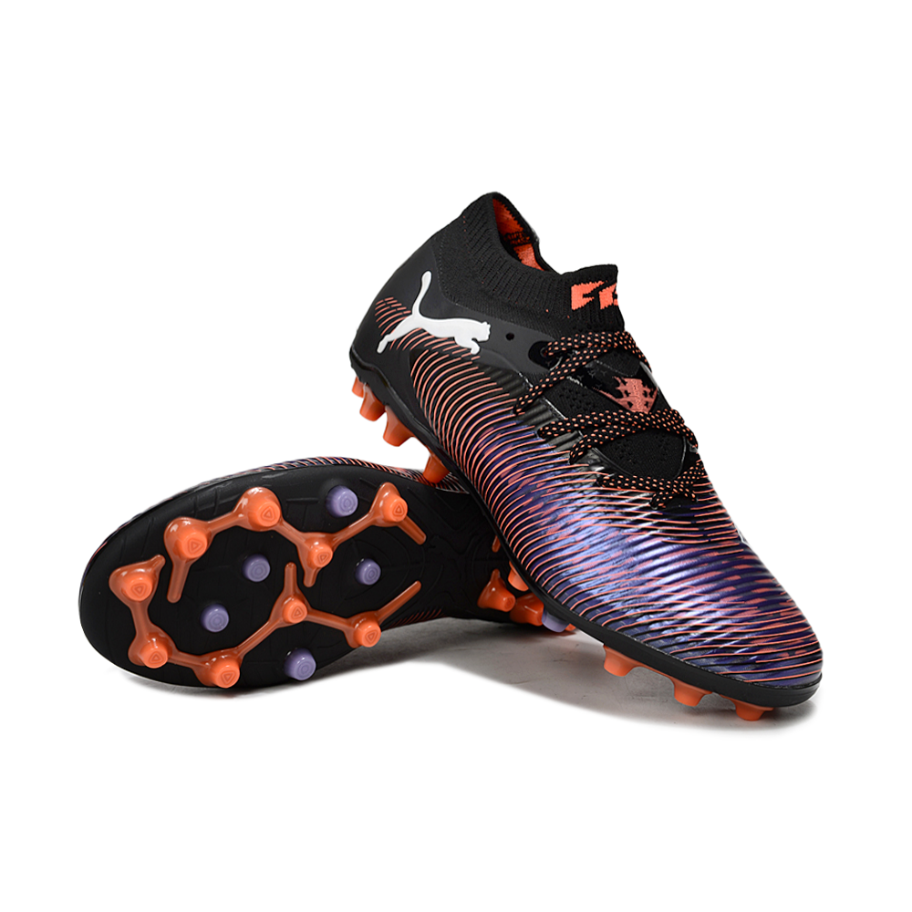 Chuteira Society Puma Future 8 MG Preta, Vermelho e Roxo 