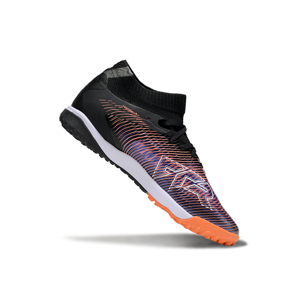 Chuteira Society Puma Future 8 TF Preto, Vermelho e Roxo 