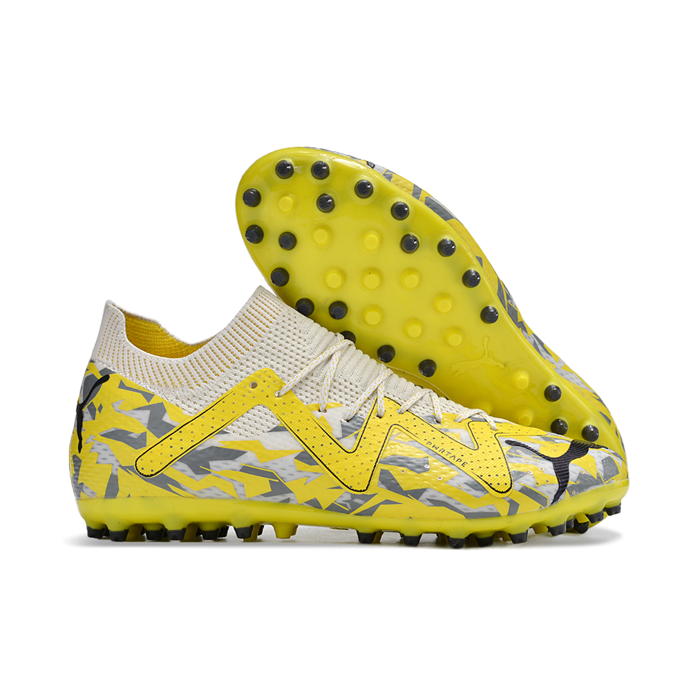 Chuteira Society Puma Future Ultimate MG Amarela e Cinza 