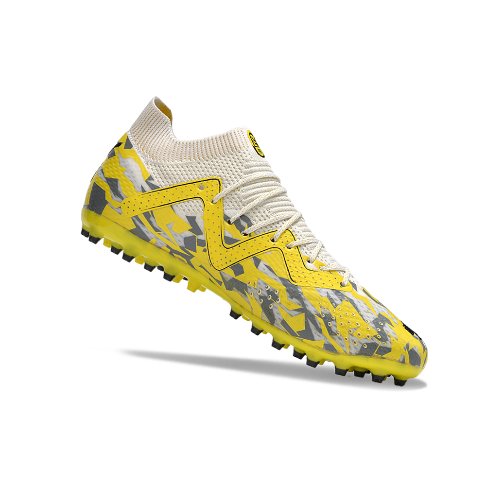 Chuteira Society Puma Future Ultimate MG Amarela e Cinza 