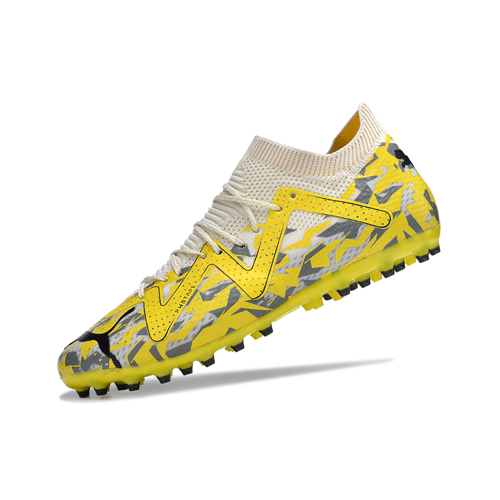 Chuteira Society Puma Future Ultimate MG Amarela e Cinza 