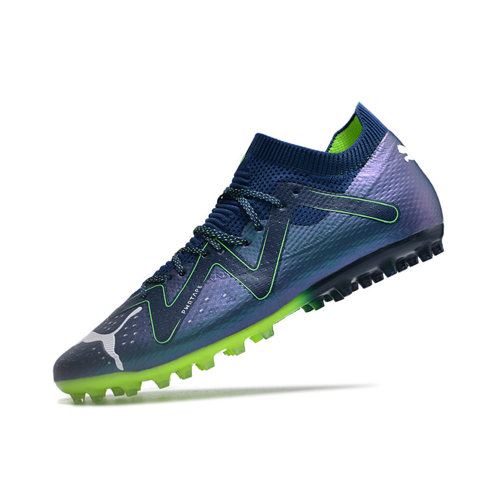 Chuteira Society Puma Future Ultimate MG Azul e Verde 