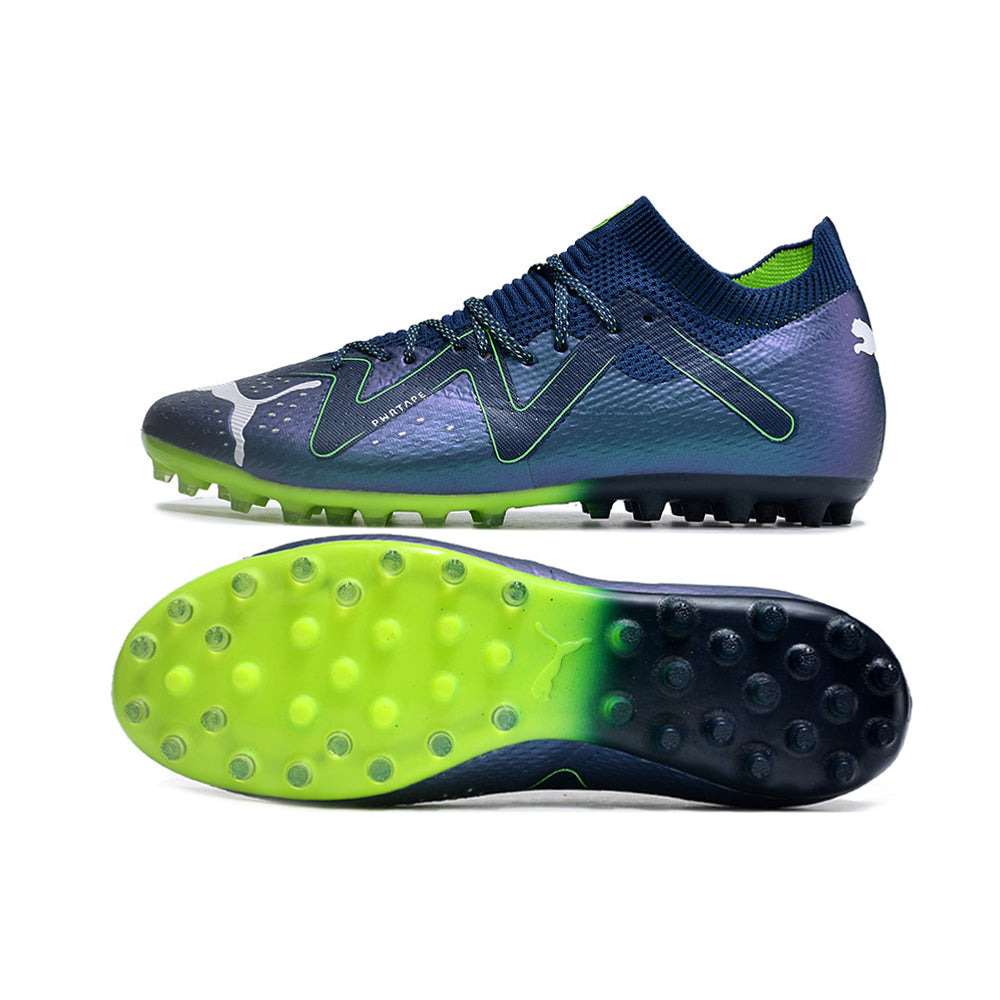 Chuteira Society Puma Future Ultimate MG Azul e Verde 