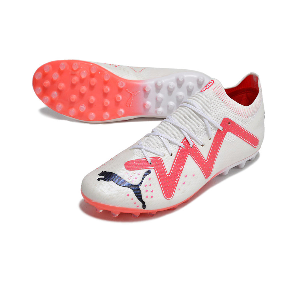 Chuteira Society Puma Future Ultimate MG Branca e Vermelha 