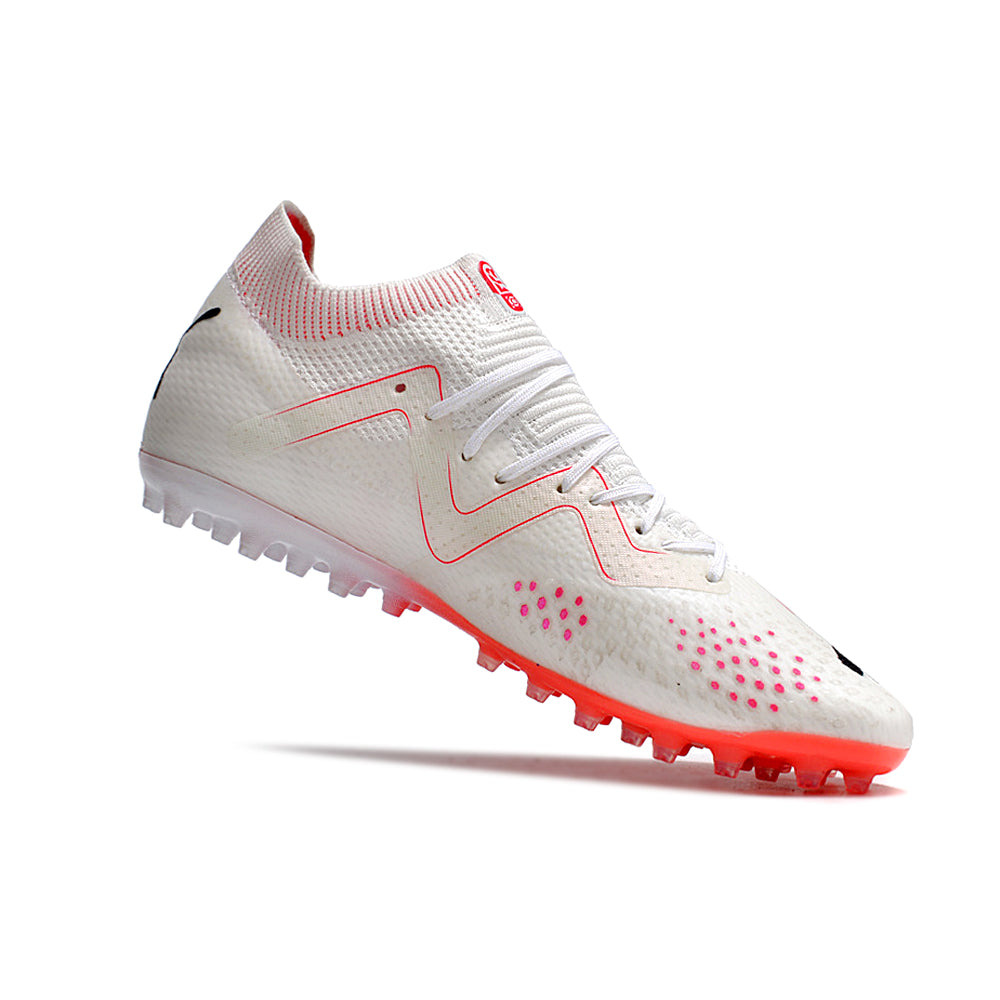 Chuteira Society Puma Future Ultimate MG Branca e Vermelha 