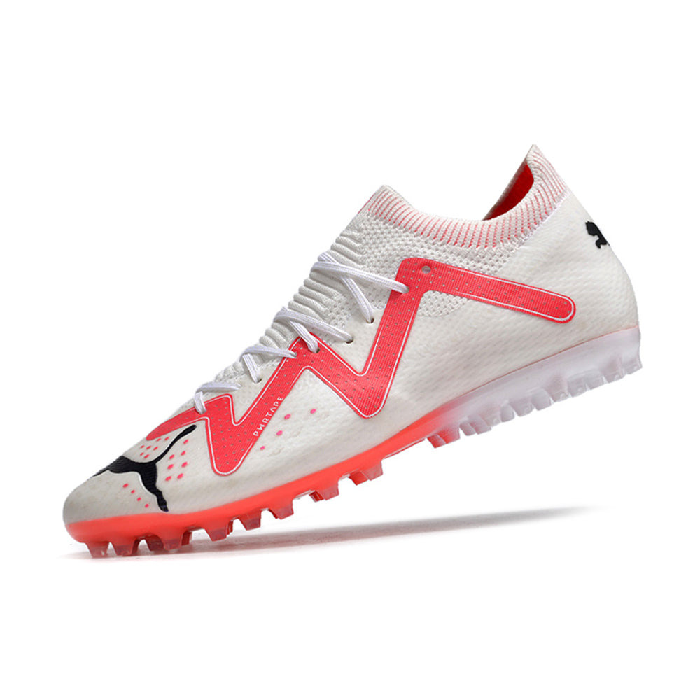 Chuteira Society Puma Future Ultimate MG Branca e Vermelha 