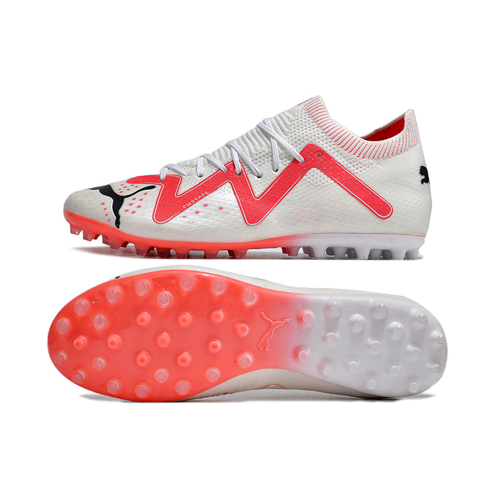 Chuteira Society Puma Future Ultimate MG Branca e Vermelha 