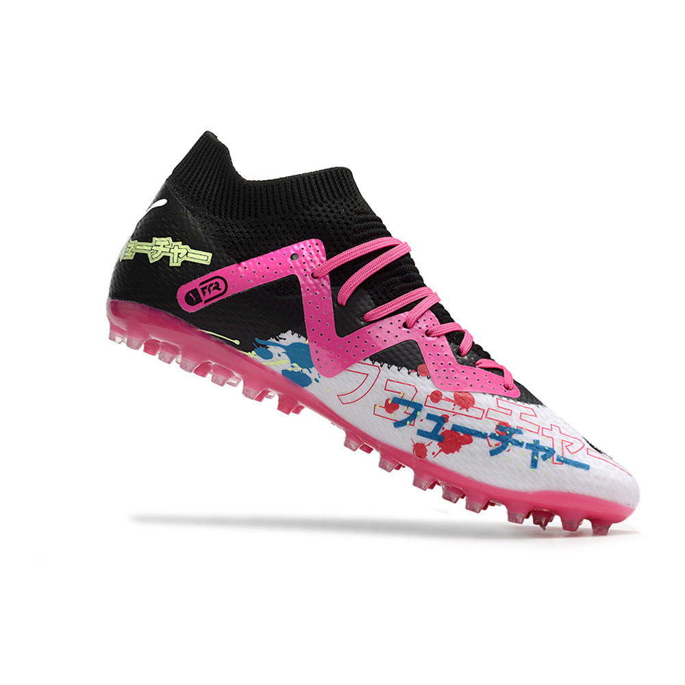 Chuteira Society Puma Future Ultimate MG Preta e Rosa 