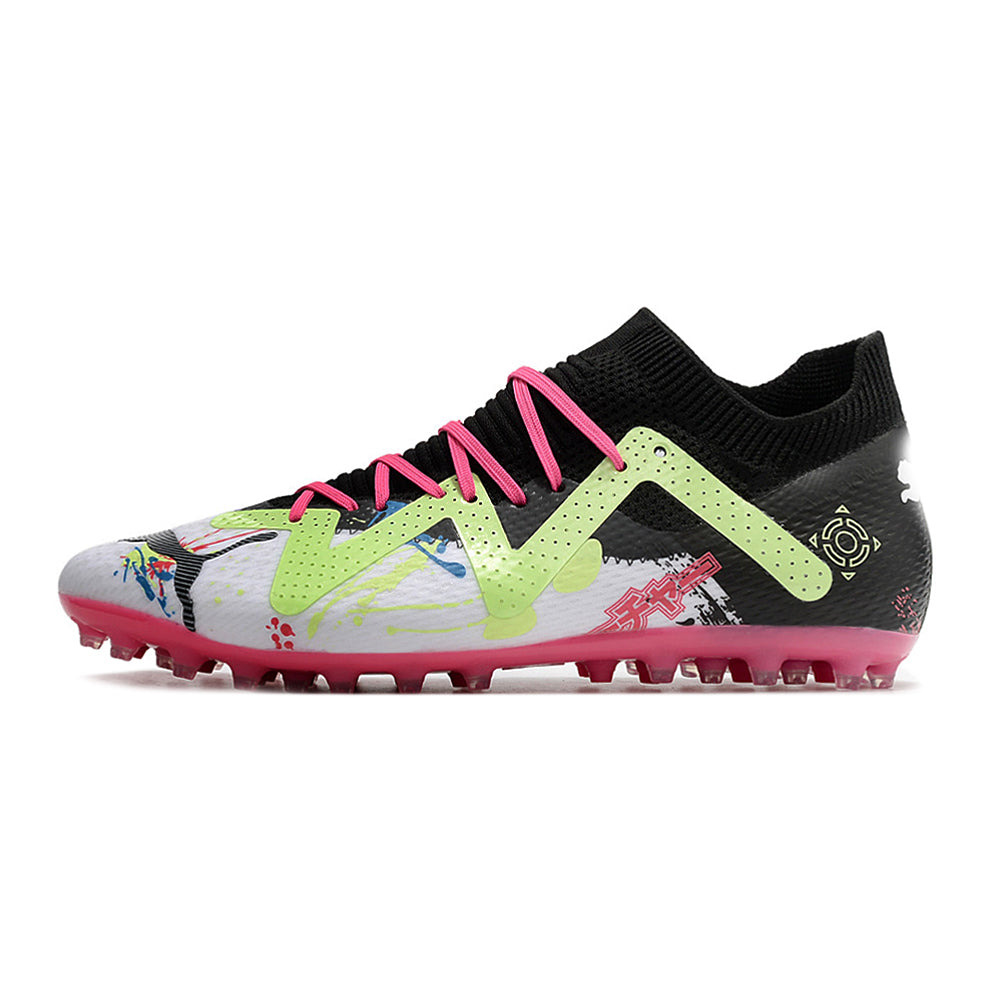 Chuteira Society Puma Future Ultimate MG Preta e Rosa 
