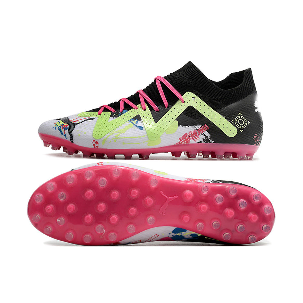 Chuteira Society Puma Future Ultimate MG Preta e Rosa 