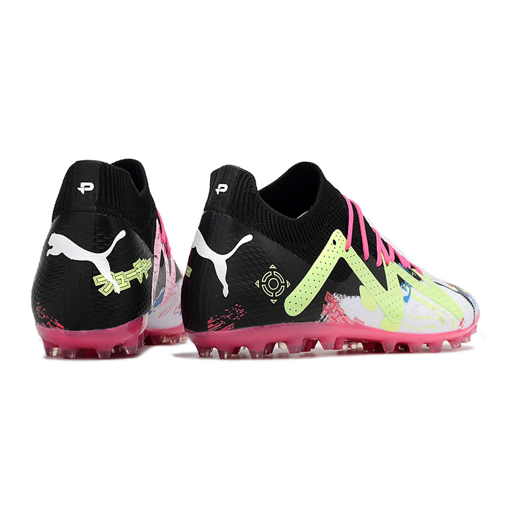 Chuteira Society Puma Future Ultimate MG Preta e Rosa 