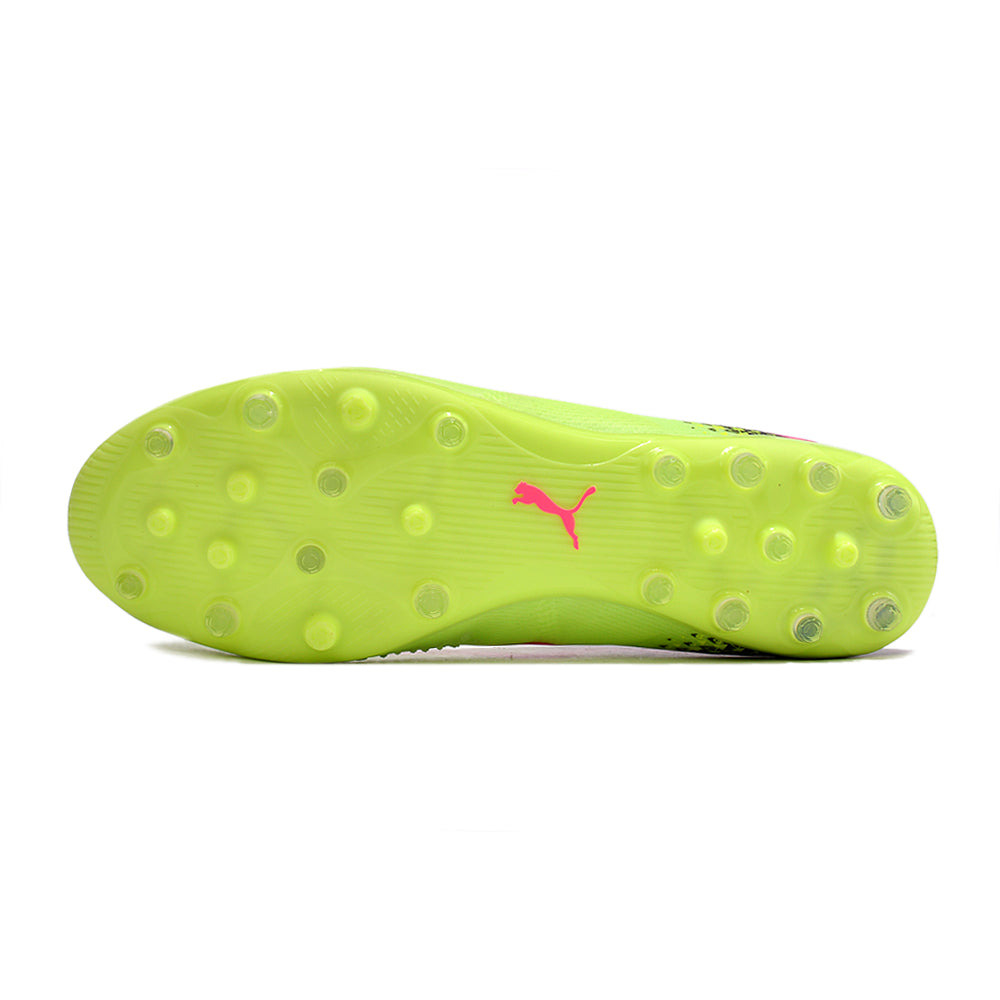 Chuteira Society Puma Future Ultimate MG Preta, Verde e Rosa 