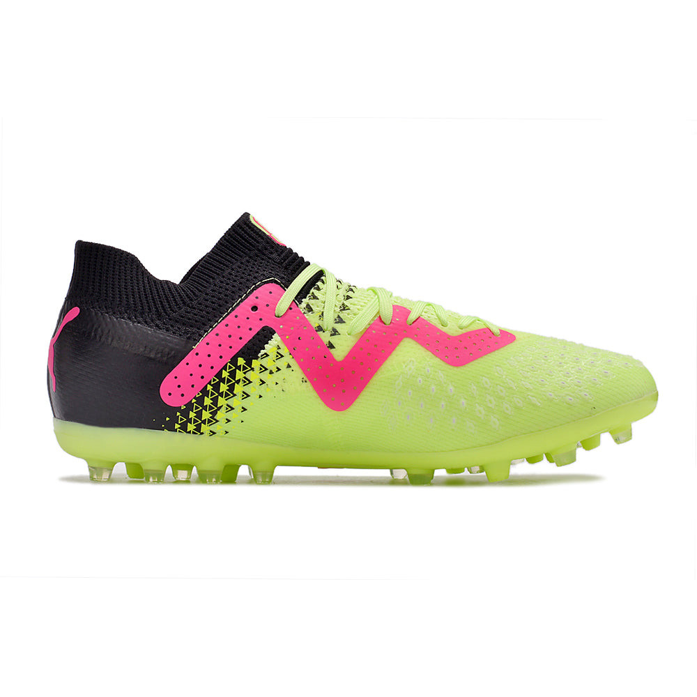 Chuteira Society Puma Future Ultimate MG Preta, Verde e Rosa 