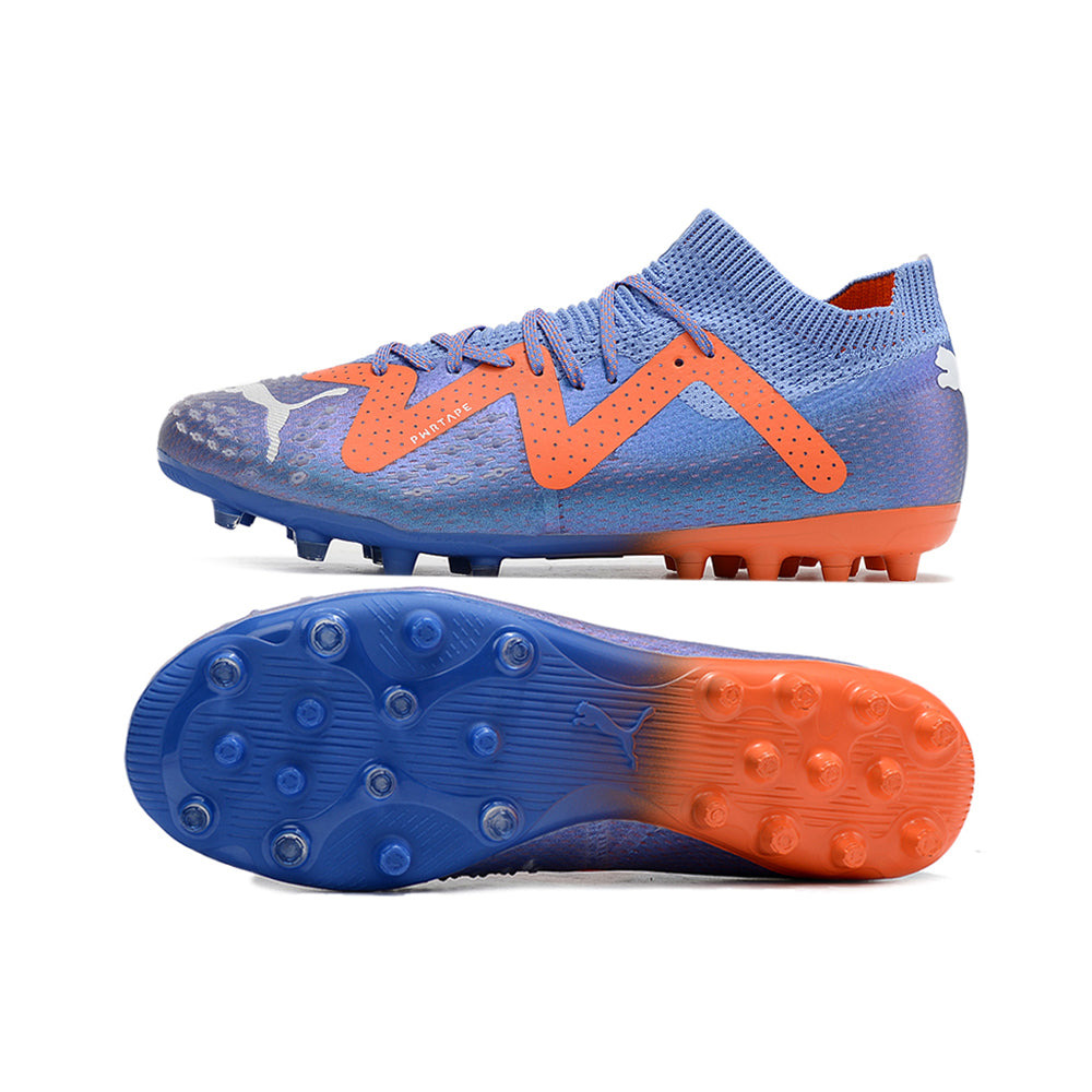 Chuteira Society Puma Future Ultimate MG Roxa e Laranja 