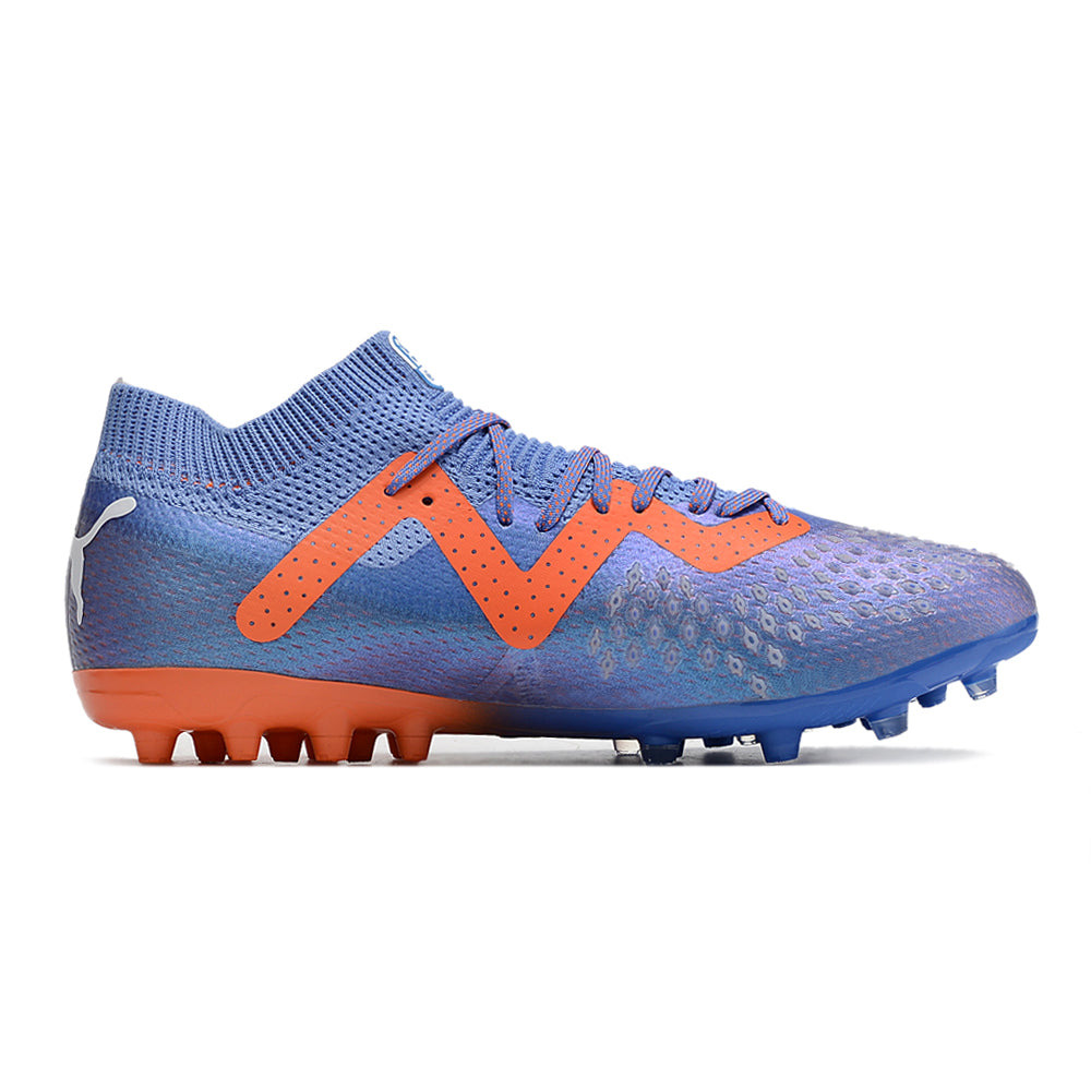 Chuteira Society Puma Future Ultimate MG Roxa e Laranja 
