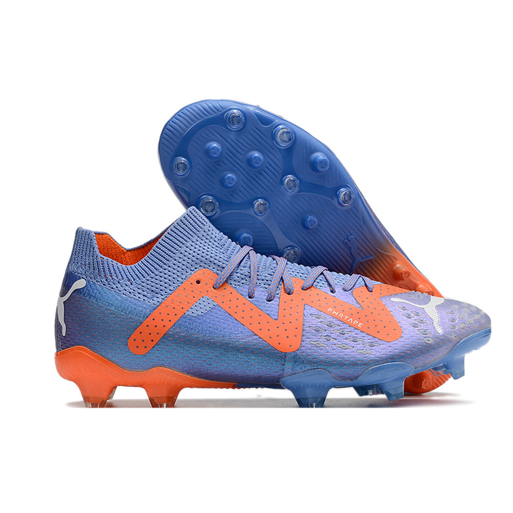 Chuteira Society Puma Future Ultimate MG Roxa e Laranja 
