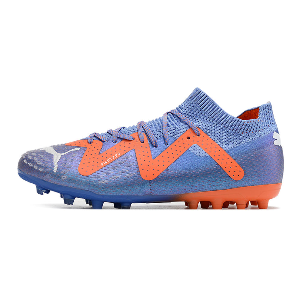 Chuteira Society Puma Future Ultimate MG Roxa e Laranja 