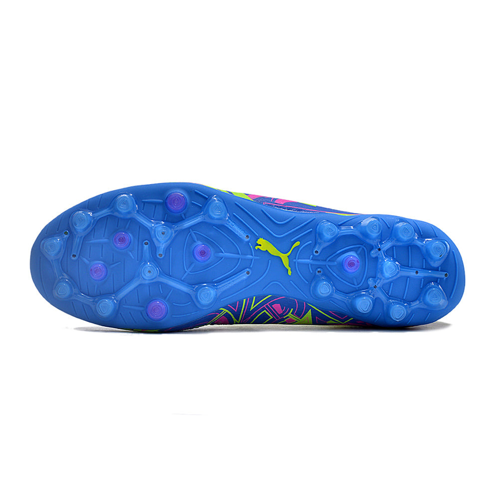 Chuteira Society Puma Future Ultimate MG Verde, Rosa e Azul 