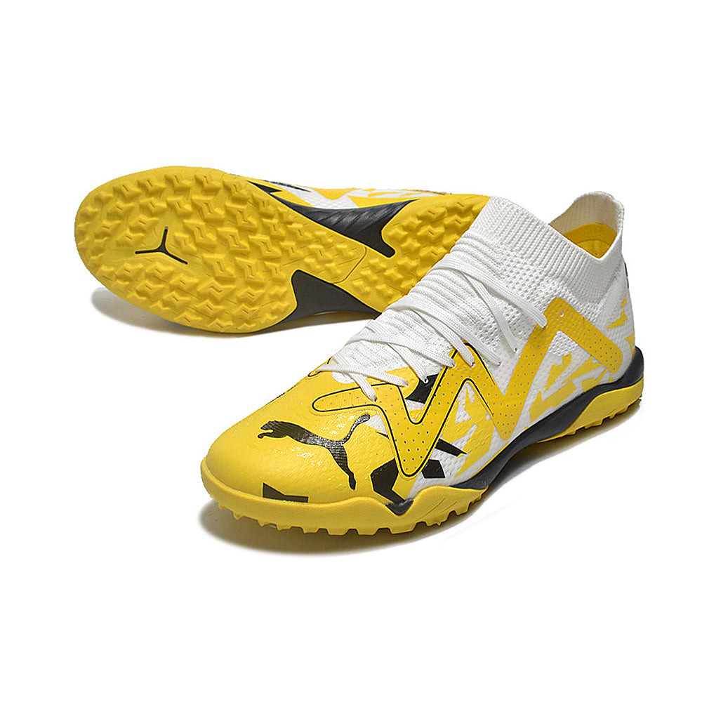 Chuteira Society Puma Future Ultimate TF Amarela e Cinza 