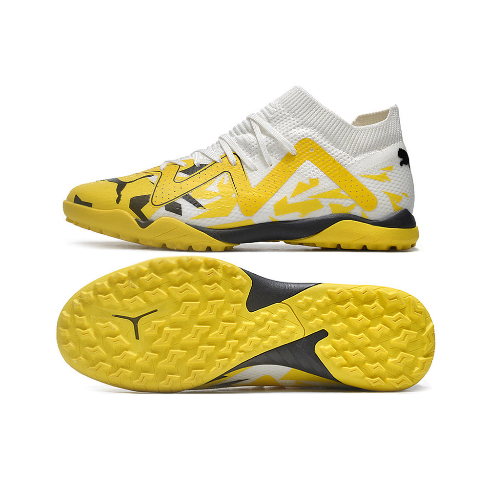 Chuteira Society Puma Future Ultimate TF Amarela e Cinza 