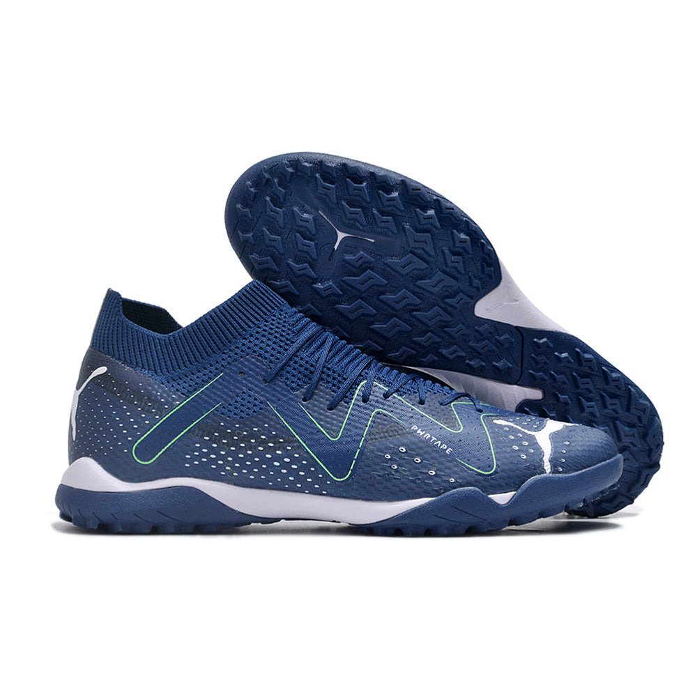 Chuteira Society Puma Future Ultimate TF Azul e Verde 