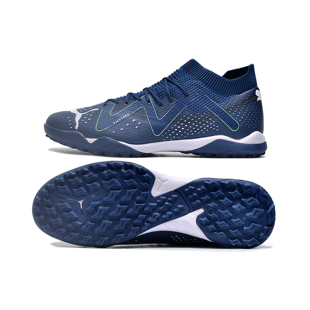 Chuteira Society Puma Future Ultimate TF Azul e Verde 