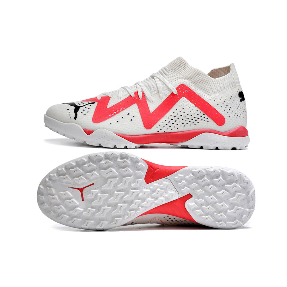 Chuteira Society Puma Future Ultimate TF Branca e Rosa 