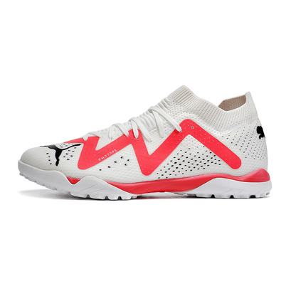 Chuteira Society Puma Future Ultimate TF Branca e Rosa 
