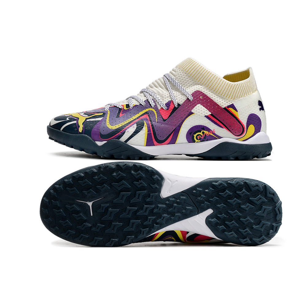 Chuteira Society Puma Future Ultimate TF Branca e Roxa 