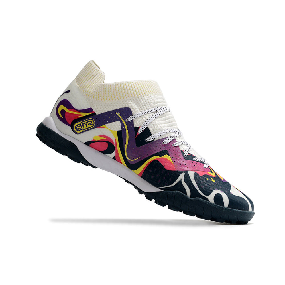 Chuteira Society Puma Future Ultimate TF Branca e Roxa 