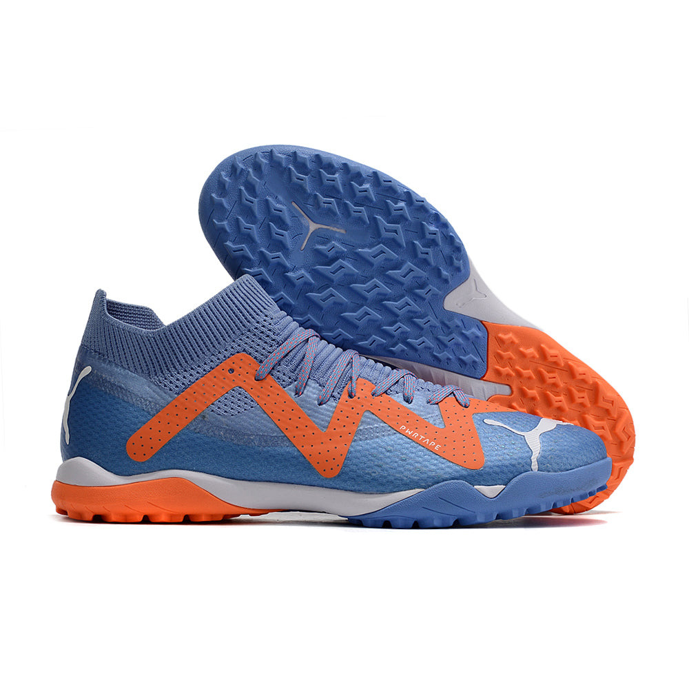 Chuteira Society Puma Future Ultimate TF Roxa e Laranja 