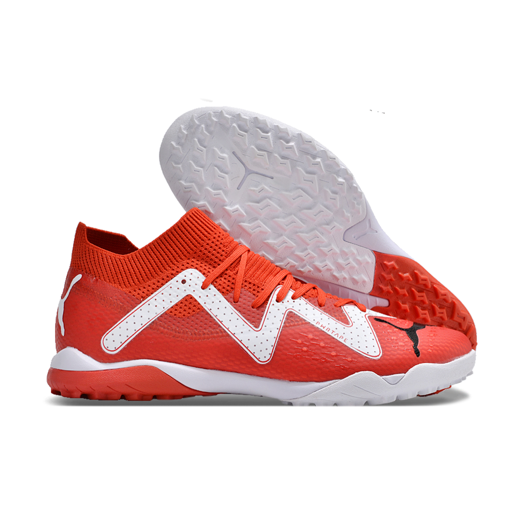 Chuteira Society Puma Future Ultimate TF Vermelha e Branca