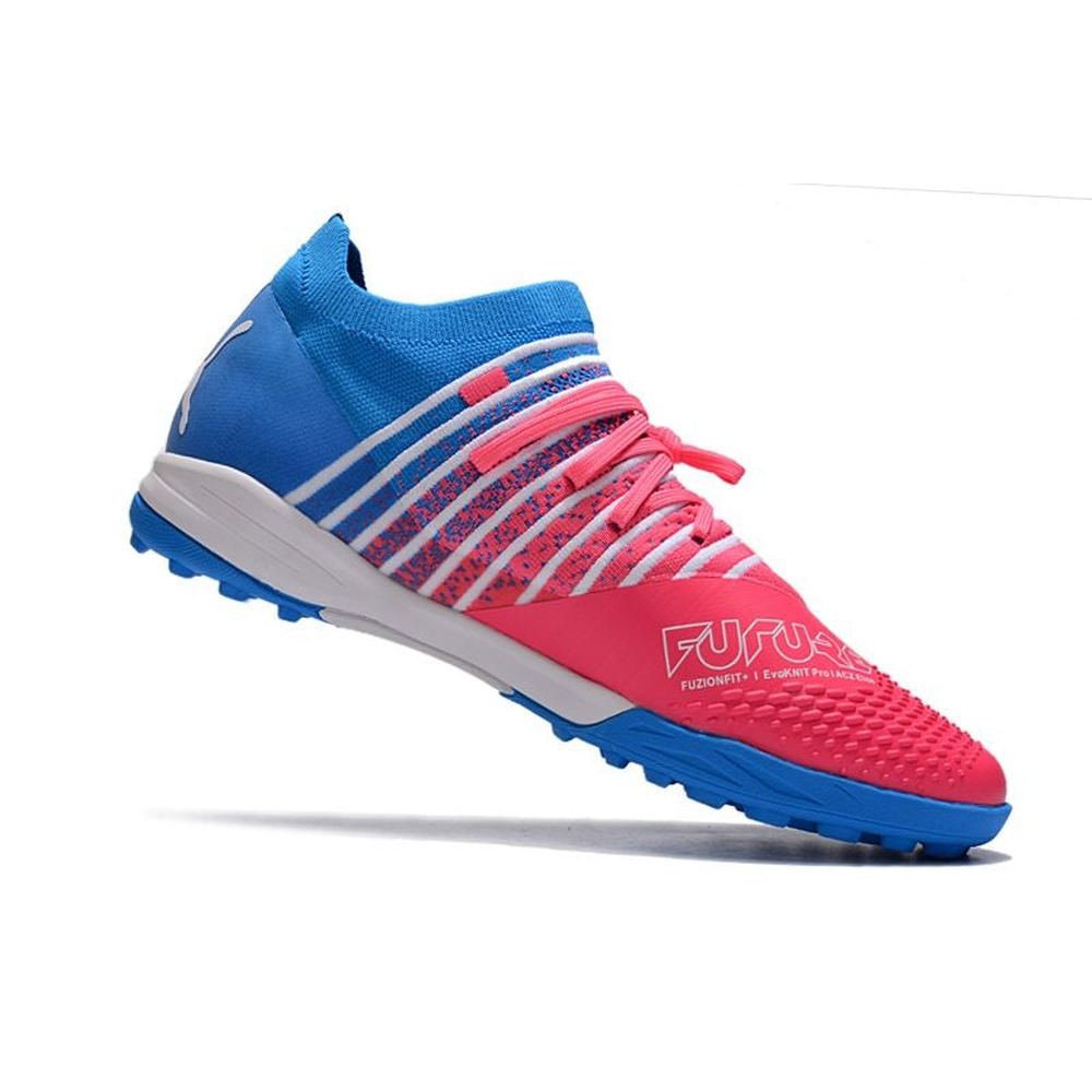Chuteira Society Puma Future Z 1.3 TF Azul e Rosa