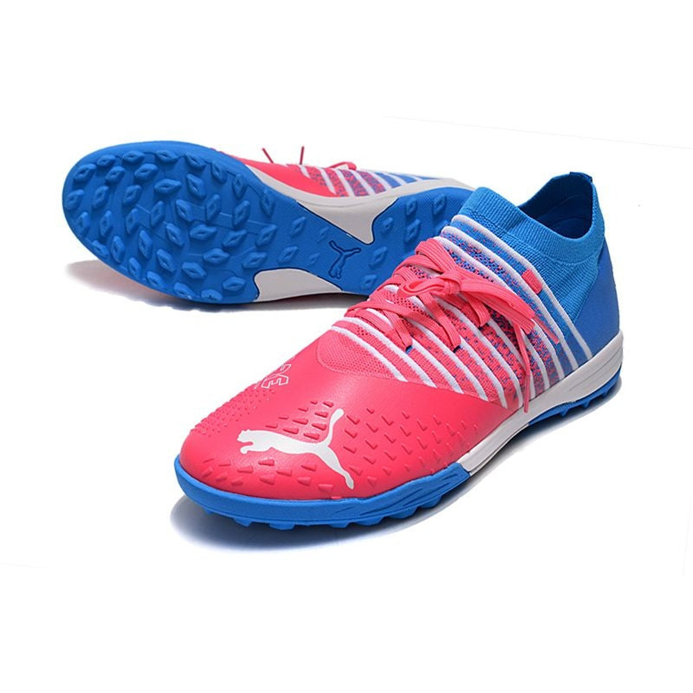 Chuteira Society Puma Future Z 1.3 TF Azul e Rosa