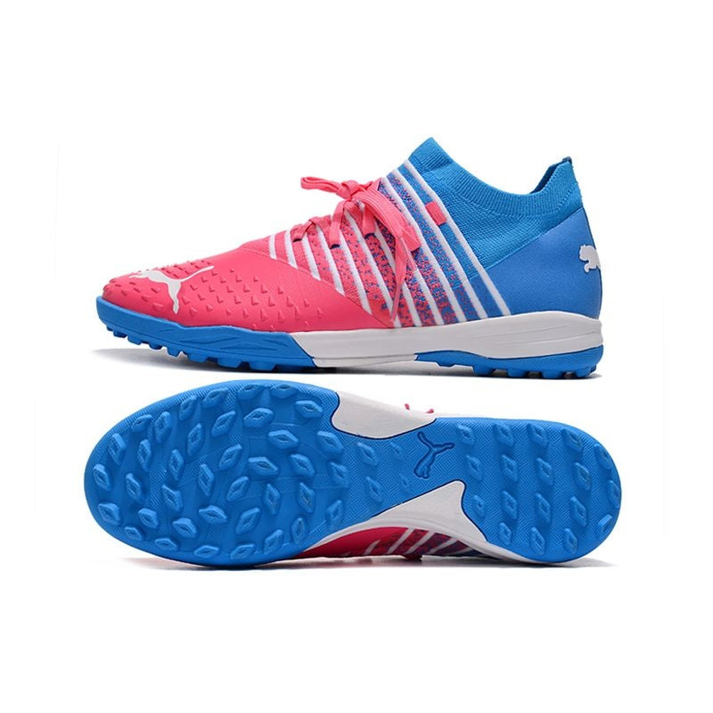 Chuteira Society Puma Future Z 1.3 TF Azul e Rosa