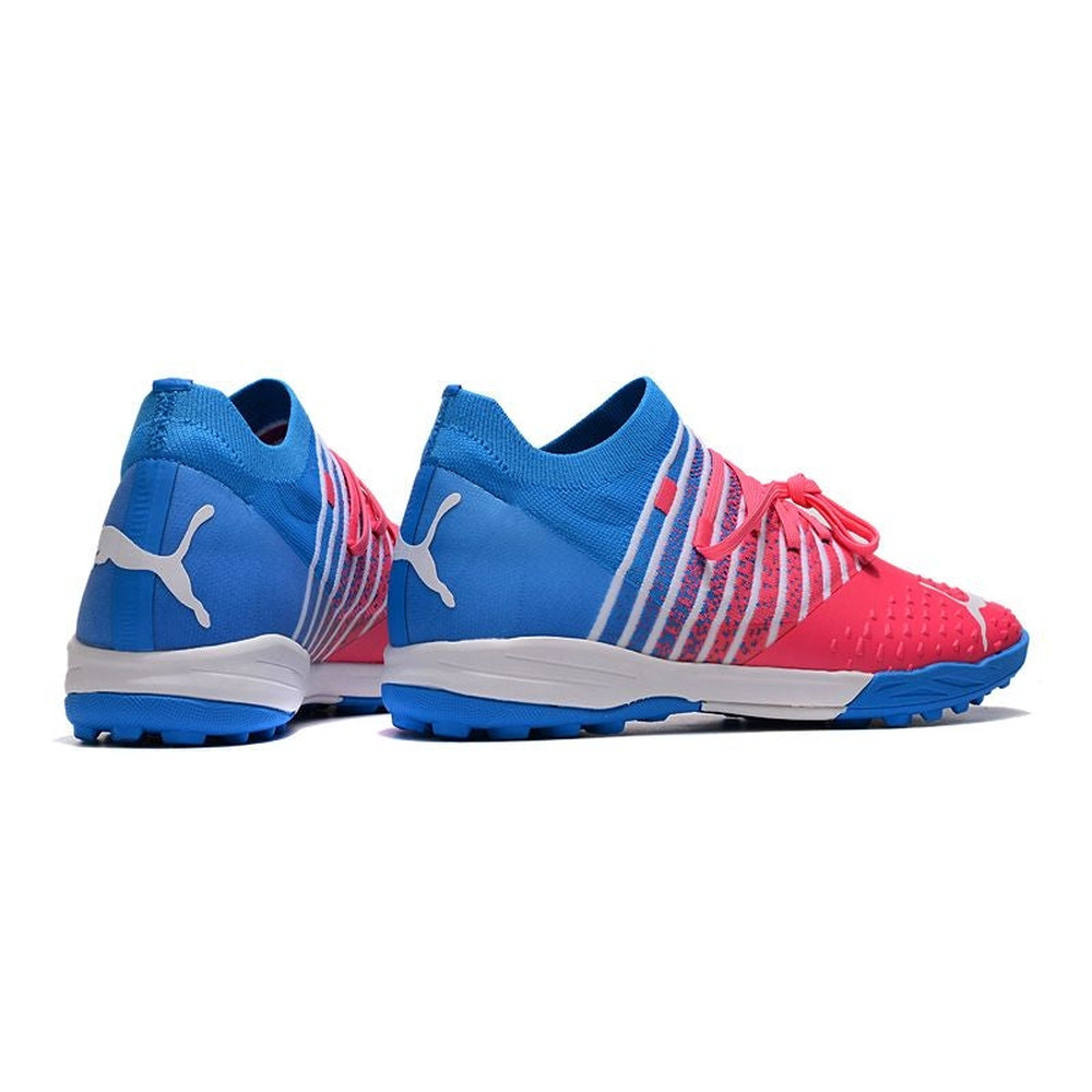 Chuteira Society Puma Future Z 1.3 TF Azul e Rosa