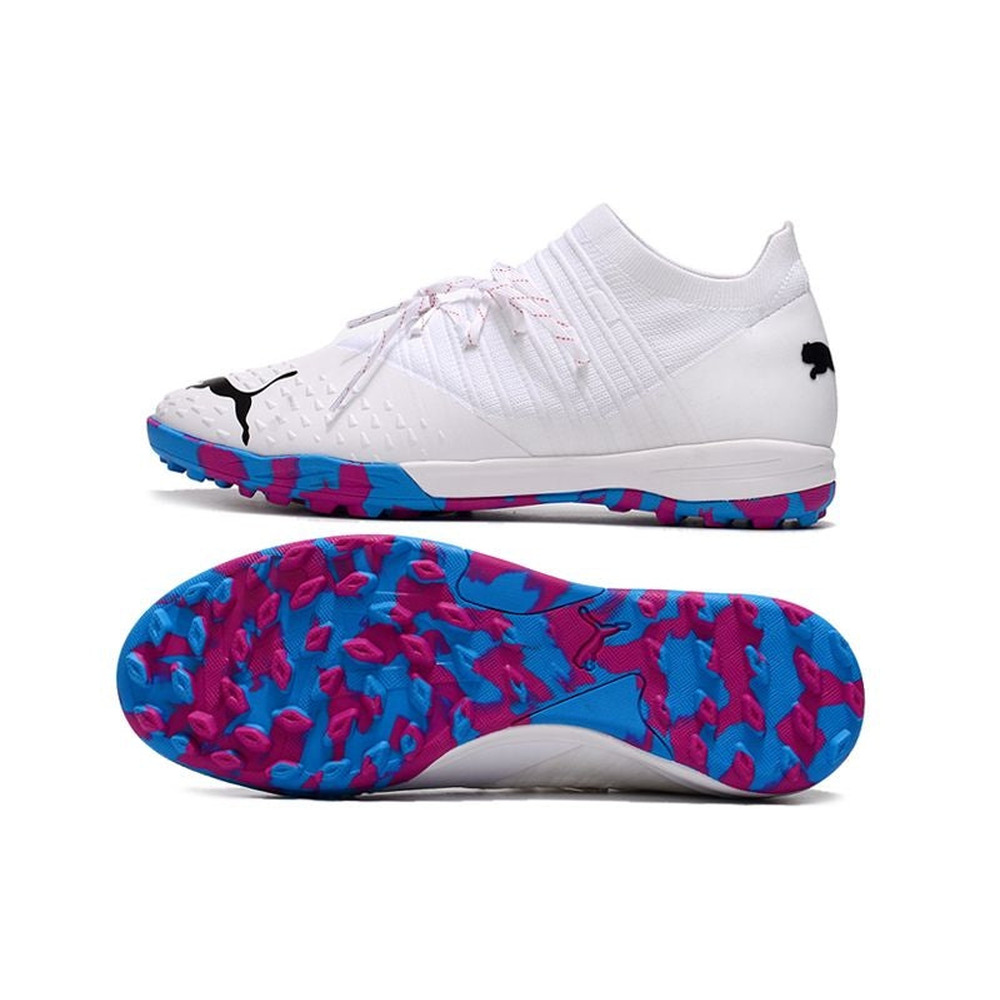 Chuteira Society Puma Future Z 1.3 TF Branca e Azul