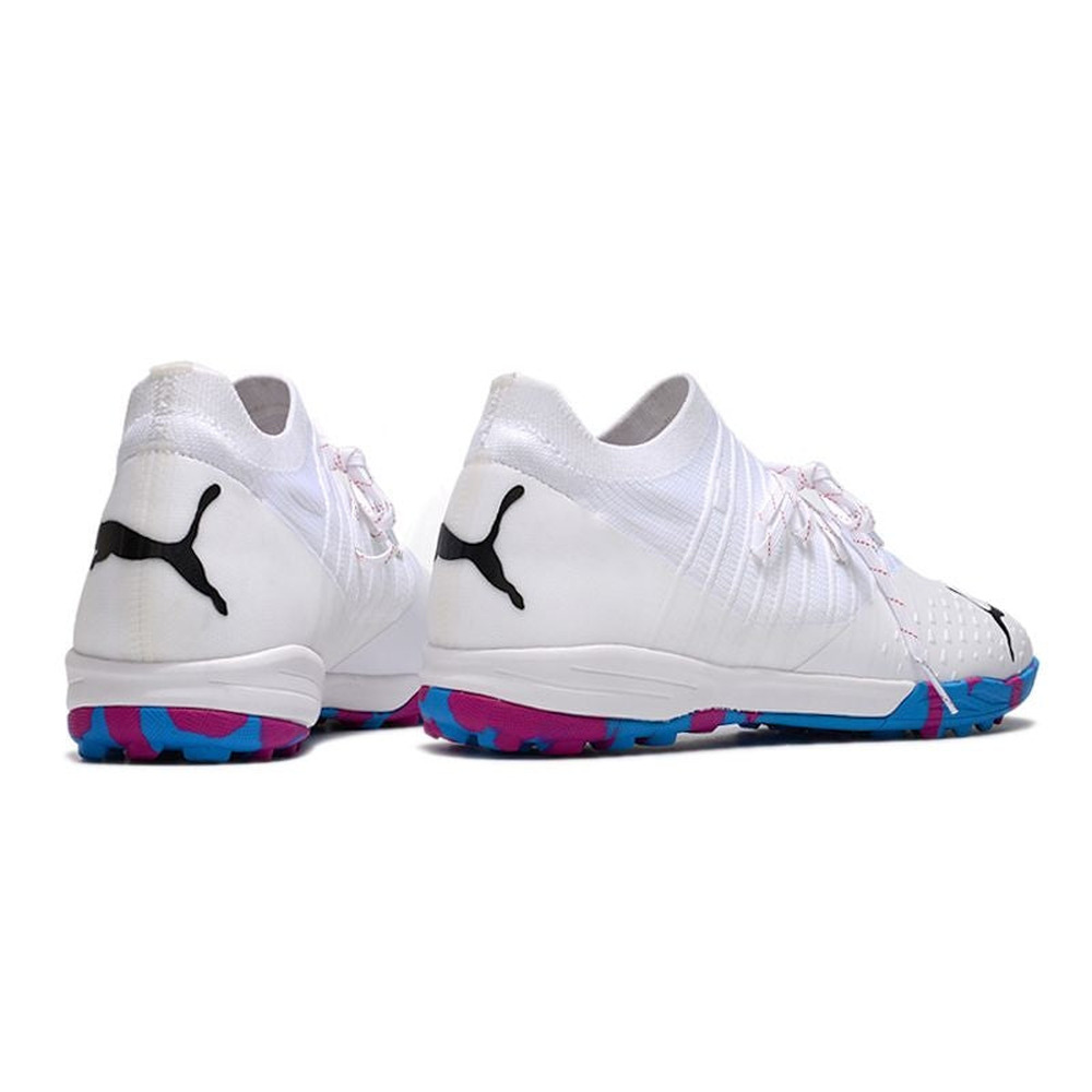 Chuteira Society Puma Future Z 1.3 TF Branca e Azul