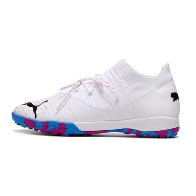 Chuteira Society Puma Future Z 1.3 TF Branca e Azul