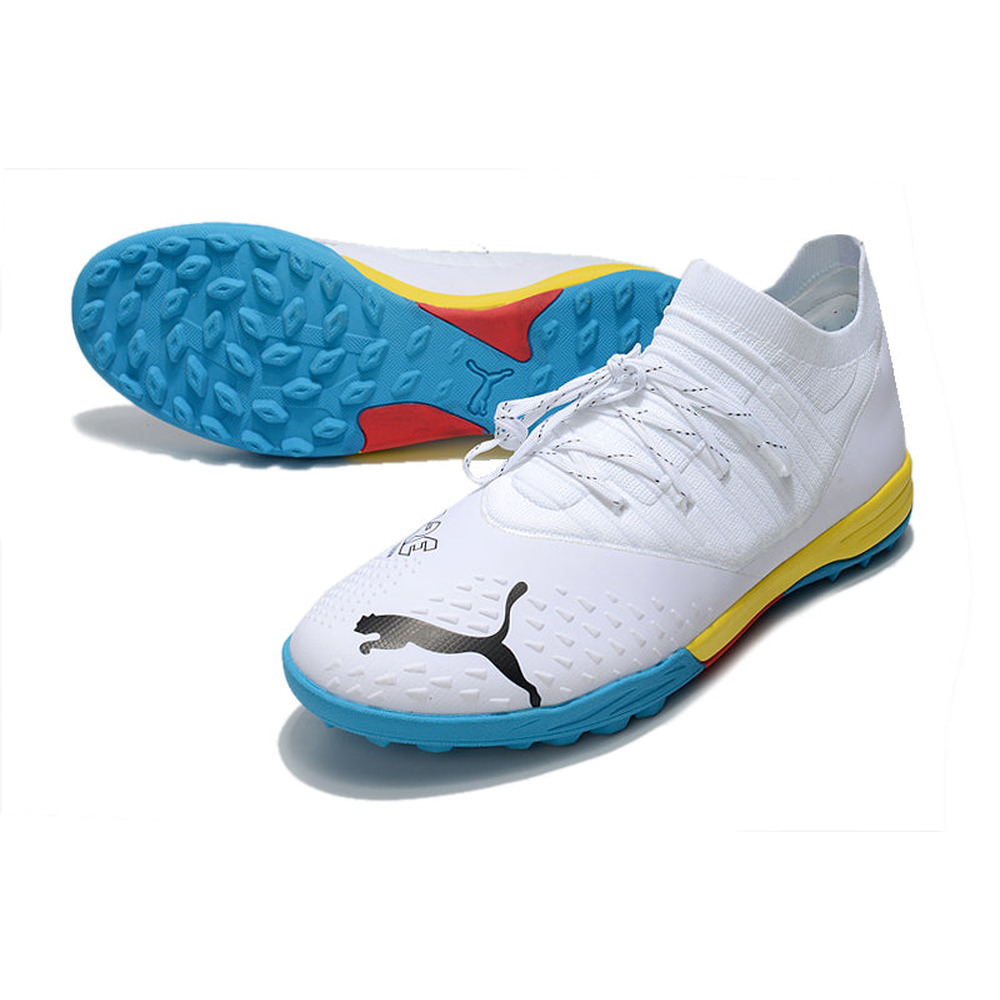 Chuteira Society Puma Future Z 1.3 TF Branca e Colorida