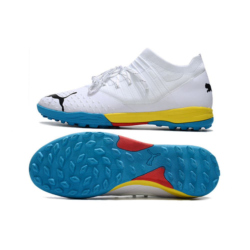 Chuteira Society Puma Future Z 1.3 TF Branca e Colorida