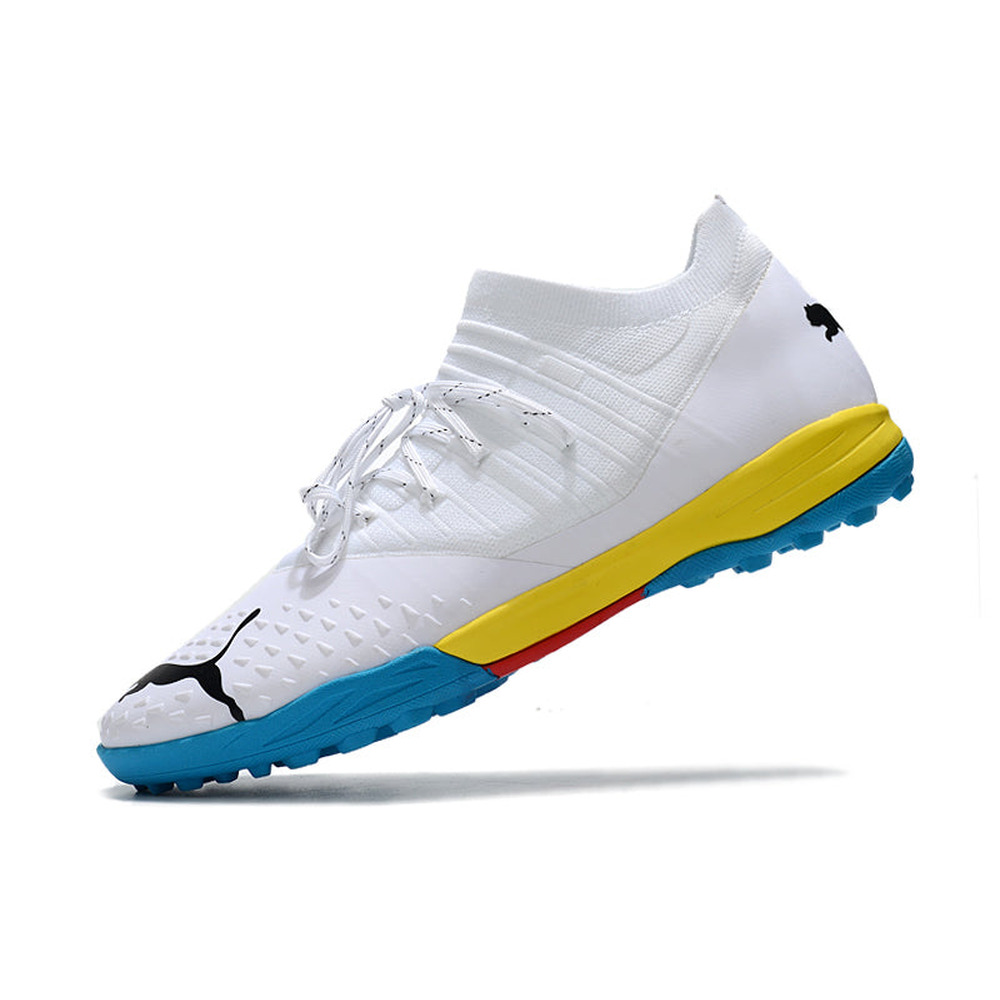 Chuteira Society Puma Future Z 1.3 TF Branca e Colorida