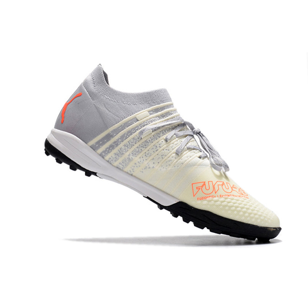 Chuteira Society Puma Future Z 1.3 TF Cinza e Branco 