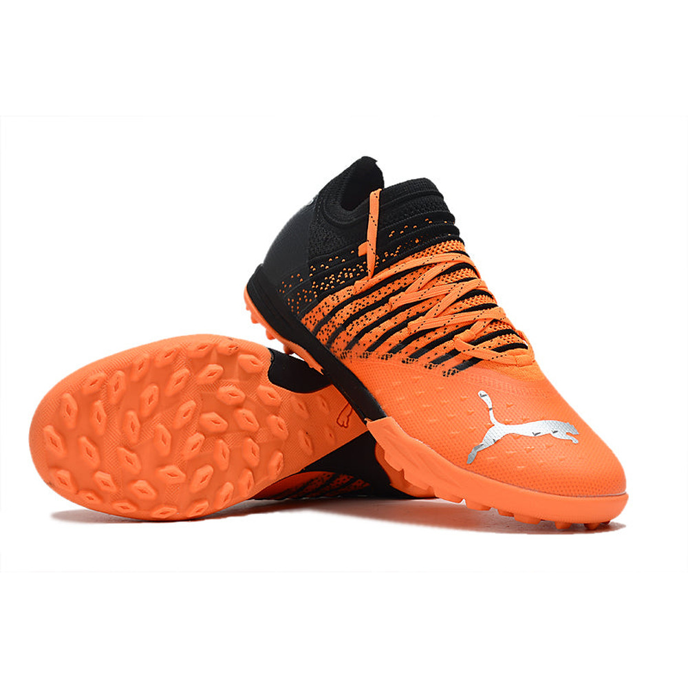 Chuteira Society Puma Future Z 1.3 TF Laranja e Preta 