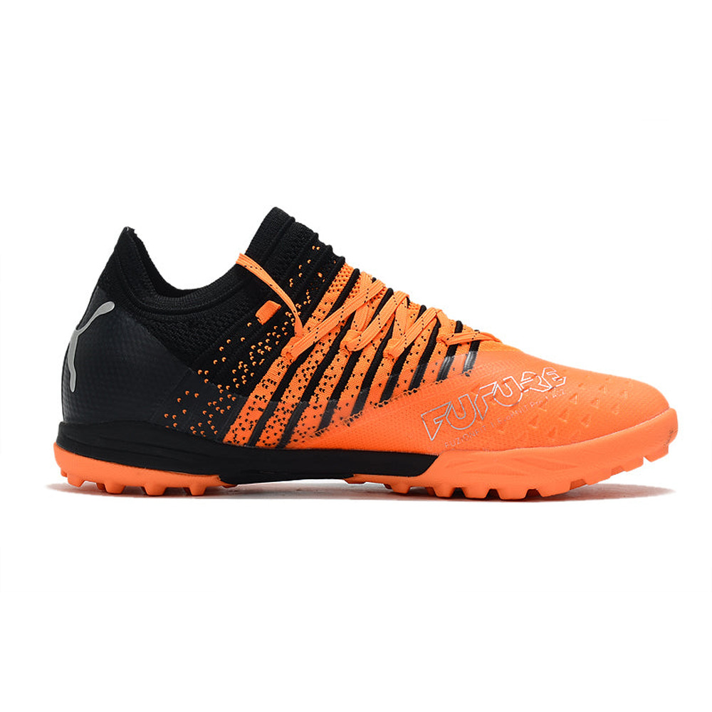 Chuteira Society Puma Future Z 1.3 TF Laranja e Preta 