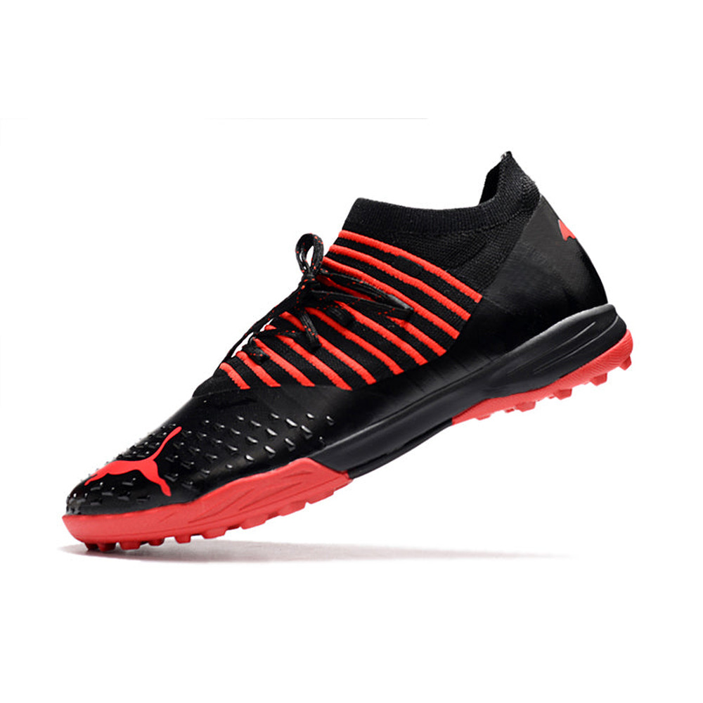 Chuteira Society Puma Future Z 1.3 TF Preta e Vermelha 