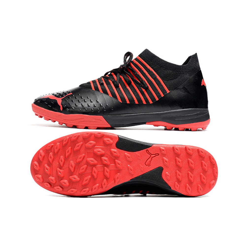 Chuteira Society Puma Future Z 1.3 TF Preta e Vermelha 
